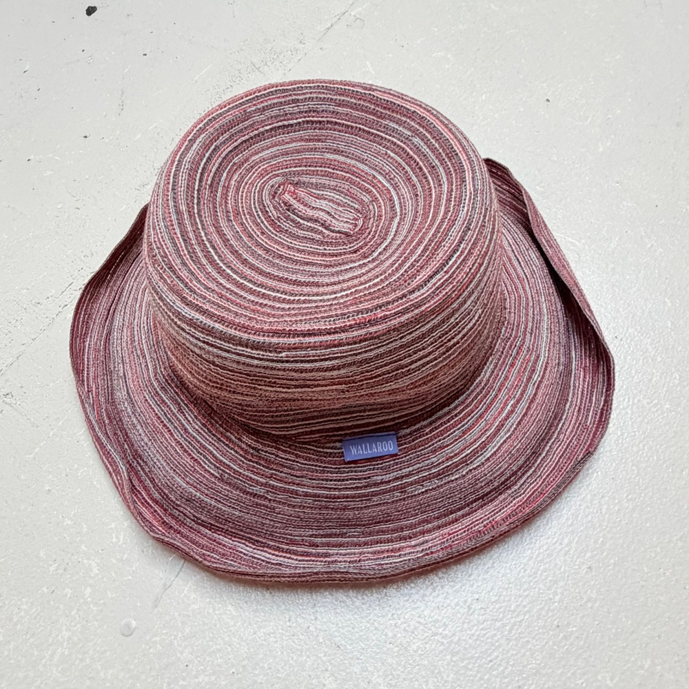 Wallaroo Hat Company Sydney Sun Hat Red White Striped Packable Wide Brim Summer